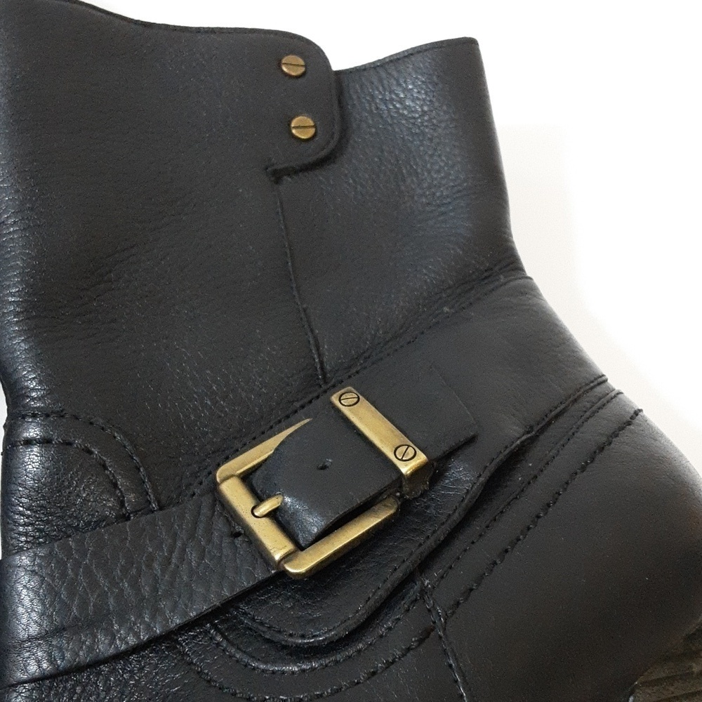 Clarks indigo ankle booties women 9M healed black leather festival rodeo casual - Picture 11 of 14